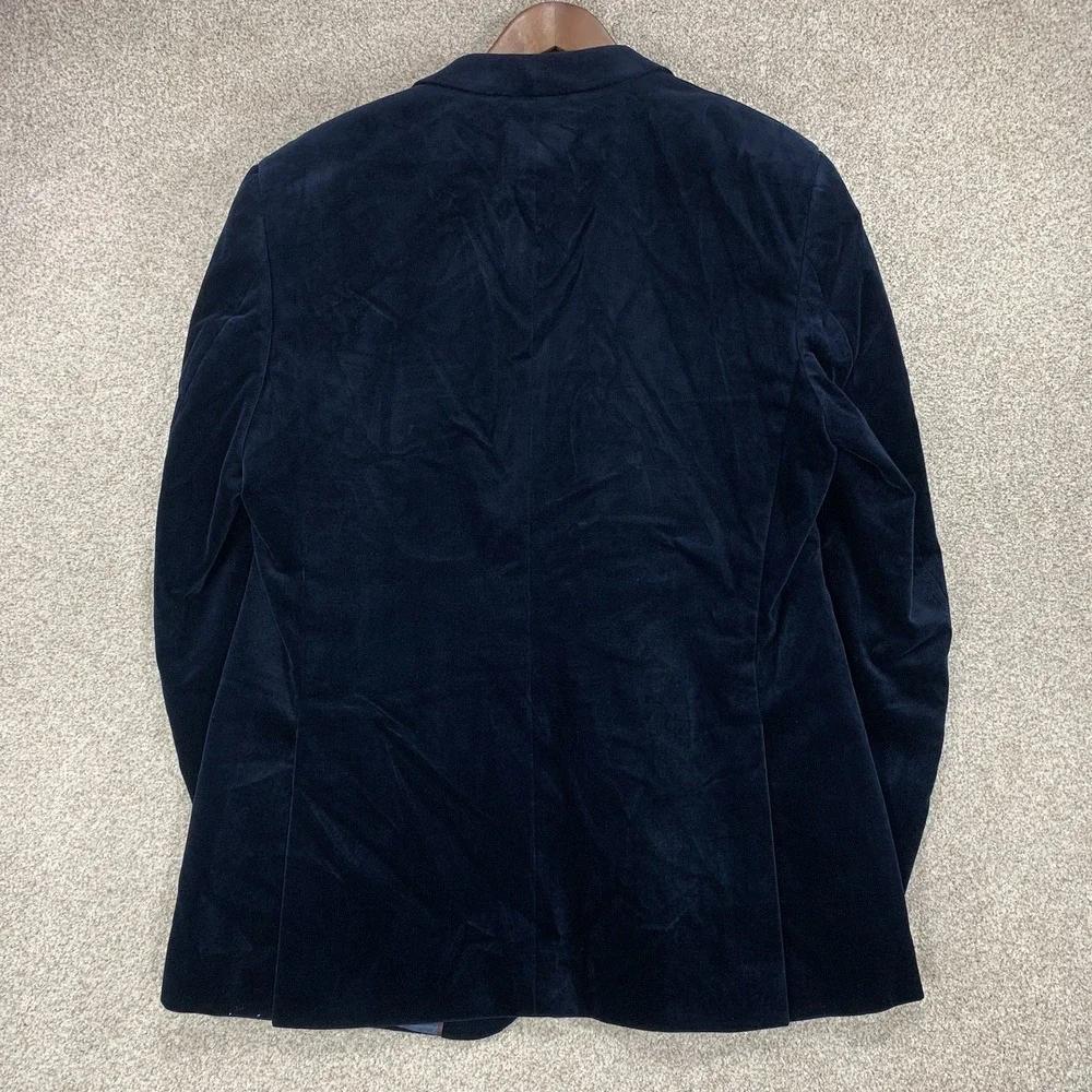 Haspel Sports Coat Blazer Rich Blue Velvet 44L Hoco Dinner Party Formal Wedding